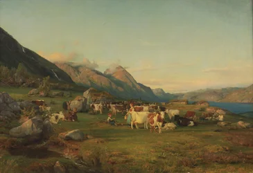 Landschaft mit Kühen