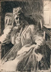 Eine Radierung der Königinwitwe von Schweden, um 1909