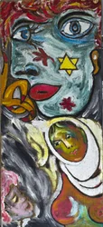 Blaues Mädchen und verschleierte Frau, 2012