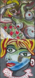 Expressionistischer Akt und kubistisches Porträt, 2012