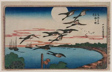 Vollmond über Takanawa, aus der Serie Berühmte Orte in der östlichen Hauptstadt, ca. 1831