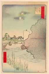 Verstreute Kiefern entlang des Tone-Flusses (Tone-gawa, Barabara-matsu) aus der Serie Einhundert berühmte Ansichten von Edo