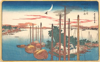 Das erste Kuckuckslied des Jahres in Tsukudajima, 1831