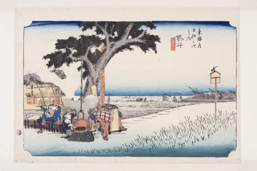 Fukuroi: Teestand (Fukuroi, dejaya no zu) (Farbholzschnitt)