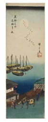 Mondscheinabend in Takanawa aus der Serie Berühmte Ansichten der östlichen Hauptstadt, um 1837-1838