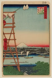 Ryogoku Ekoin und Moto-Yanagibashi Brücke