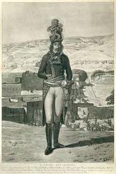 Ganzkörperporträt von General Louis Charles Antoine Desaix während der Ägyptenkampagne 1798
