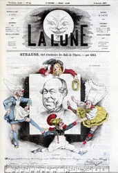 Karikatur von Johann Strauss Jr. in „The Moon“, 6. Januar
