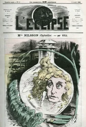 Christine Nilsson in der Rolle der Ophelie (1843- um 1880) schwedische Opernsängerin. Cover in „L