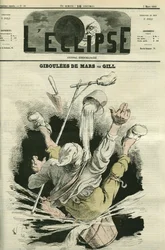 Giboulees de mars, Illustration eines Mannes, der in einen Eimer fällt. Titelblatt in „L