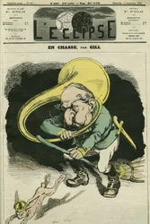 Auf der Jagd, Louis-Napoleon Bonaparte (1808-1873), Präsident der Republik 1848 und Kaiser von Frankreich von 1852 bis 1871. Titelblatt in "L
