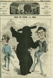 Auf der einen Seite das Institut de France, auf der anderen die Abgeordnetenkammer, in der Mitte die Kirche. Titelblatt in „L