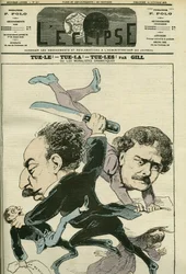 Porträt von Alexandre Dumas Jr. (1824-1895), französischer Schriftsteller und Ernesto Rossi. Titelblatt in „L