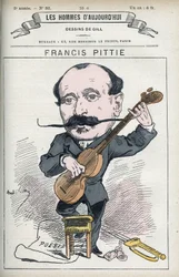 Porträt von Francis Pittie, französischer Dichter. Karikatur von Gill, Paris
