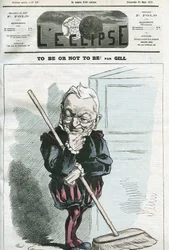 Sein oder Nichtsein, Karikatur von Adolphe Thiers (1797-1877), französischer Staatsmann. Titelblatt in "L