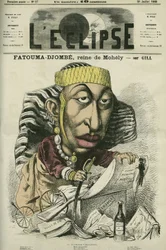 Zombe-Fatoum (Zombe Fatoum) (1836-1878), Königin von Moheli auf den Komoren, besucht Frankreich im Jahr 1868. Sie wird auch Djombe-Fatouma (Djombe-Fatouma) oder Jumbe Fatouma (Jumbe-Fatouma) oder Jumbe Fatima (Jumbe-Fatima) genannt. Titelbild in 