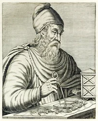 Archimedes von Syrakus aus „Wahre Porträts“ von André Thévet, veröffentlicht 1594