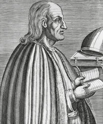 Porträt des Anselm von Canterbury, auch bekannt als Anselm von Aosta (1033-1109), Heiliger, Theologe und Kirchenlehrer, Erzbischof von Canterbury, Stich von 1584 von Andre Thevet (1502-1590)