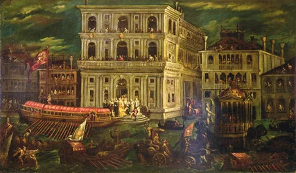 Einschiffung der Dogaressa Morosina Morosini Grimani am 4. Mai 1597, Venedig, ca. 1600