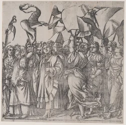 Sektion C: weibliche Märtyrer und Heilige mit Bannern, aus Der Triumph Christi, 1836