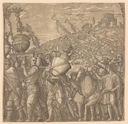 Der Triumph von Julius Caesar: Soldaten tragen Vasen