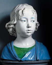 Kopf eines Kindes, von Andrea della Robbia