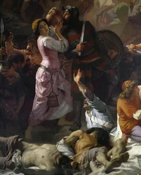 Zusammenstoß zwischen den Bürgern von Tortona und der kaiserlichen Armee, Detail aus Die Beständigkeit von Tortona oder Durst von Tortona