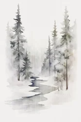Gelassener Winterwaldstrom