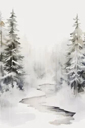 Verschneiter Waldstrom