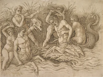 Schlacht der Meeresgötter rechte Hälfte, ca. 1485-88