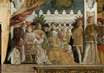 Hof der Gonzaga Fresko in der Camera degli Sposi im Palazzo Ducale in Mantua, 1474