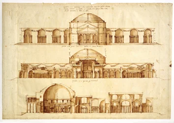 Rekonstruktionsentwurf für die Agrippa-Thermen, Rom, um 1550