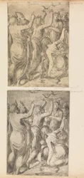 Moses zeigt den Israeliten die Wachteln, ca. 1545
