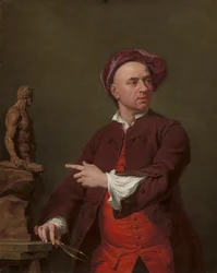 John Michael Rysbrack modelliert seine Terrakotta-Statue von Herkules