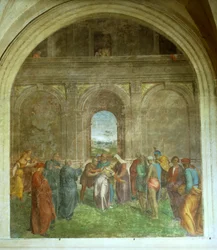 Heilung der besessenen Frau, von Andrea del Sarto
