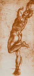 Männliche Figur, Zeichnung von Andrea del Sarto. Gabinetto dei Disegni e delle Stampe, Uffizien, Florenz
