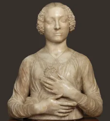Dame mit einem Blumenstrauß, ca. 1475