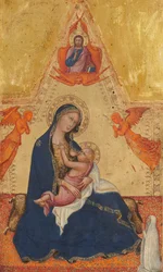 Madonna der Demut, Der segnende Christus, Zwei Engel und ein Stifter [Vorderseite], ca. 1380-1390