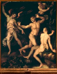 Adam und Eva aus dem Paradies vertrieben
