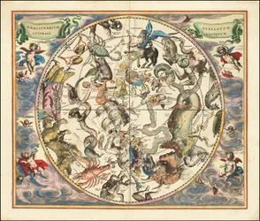 1660 Himmelskarte der Sternbilder der Südhalbkugel