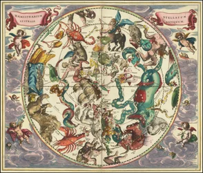 1661 Himmelskarte des Südhimmels von Andreas Cellarius