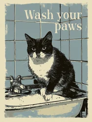 Wasch deine Pfoten Katze