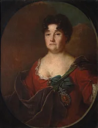 Porträt der Gräfin Anastasia Petrovna Golitsyna 1665-1729, geb. Prozorovskaya, 1728