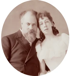 Konstantin Makovsky, russischer Künstler, mit seiner Frau, 1880er