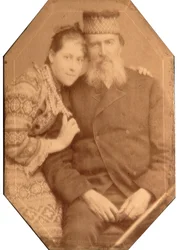 Porträt des Dichters Jakow Petrowitsch Polonski (1820-1898) mit Tochter Natalia