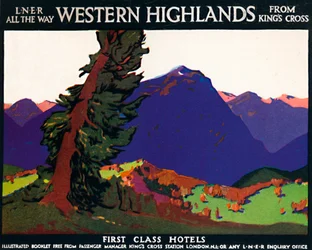 Western Highlands - First Class Hotels - Britisches Poster, um 1926