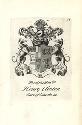 Wappen und Wappenschild des hochgeehrten Henry Clinton, 7. Earl of Lincoln