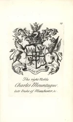 Wappen und Kamm des edlen Charles Edward Montagu