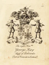 Wappen des hochwürdigen George Hay, Lord of Penwardian, 8. Earl of Kinnoule in Schottland
