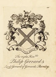 Wappen des hochverehrten Philip Gerrard, Lord Gerrard of Gerrards Bromley, 7. Baron Gerard